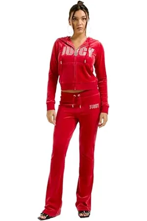 Juicy Couture Diamante Impact Classic welurowa bluza z kapturem, , L