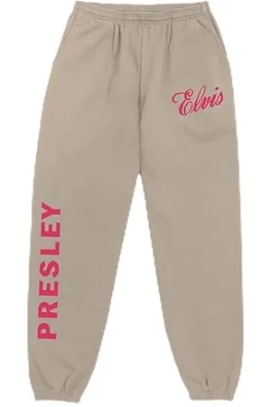 Elvis Presley Official Merch Red/Tan Logo Sweatpants, Sand