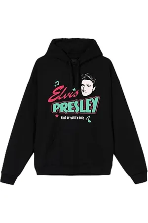 Elvis Presley Unisex-Adult Standard Official Merch Blue/Black Logo Hoodie