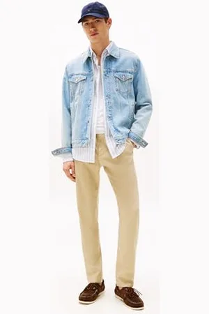 Tommy Hilfiger Męskie HARLEM SORONA LINEN MW0MW38801 Chino, khaki, 31W / 34L, , 31W / 34L