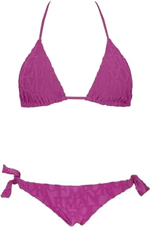 Emporio Armani Kobieta 3D pogrubione logo trójkątne bikini fioletowe XL, , XL