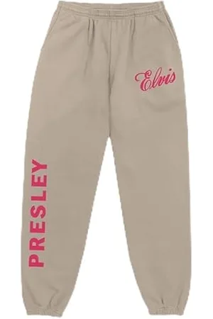 Elvis Presley Official Merch Red/Tan Logo Sweatpants, Sand