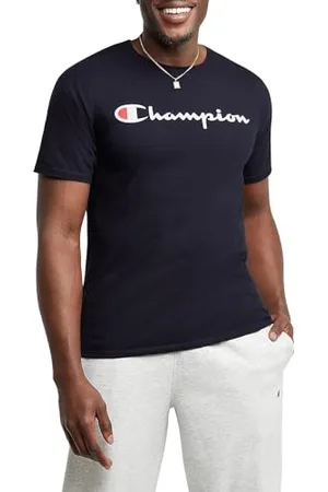 Champion Mens Classic T-shirt, Classic Script T Shirt, Navy-y06794, Large US