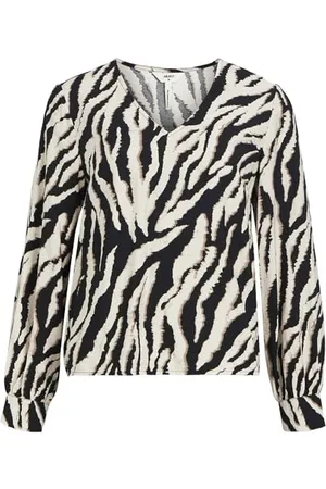 Object Damska bluzka z długim rękawem Objjacira L/S V-Neck Top Noos, , 44