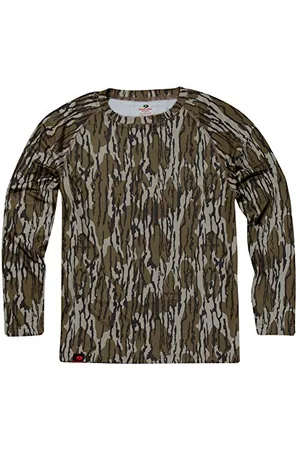 Mossy Oak Standard Camo Hunting Shirts for Men Long Sleeve, Original Bottomland, X-Large