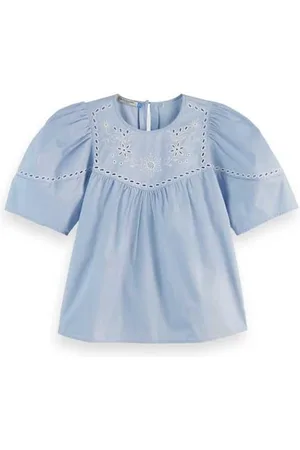 Scotch&Soda Cotton Twill Embroidered Top, , 42