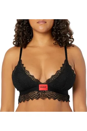 HUGO BOSS Lace Padded Triangle Bra in Geometric Pattern