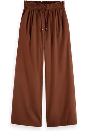Scotch&Soda Cotton Voile High-Rise Wide-Leg Pull On Pants Pants, , (XS) W / 30L