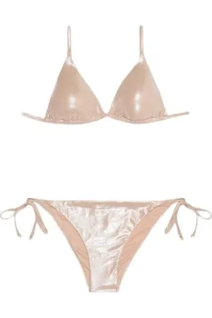 Emporio Armani Kobieta mikro foliowe kropki trójkątne bikini różowe M, , M