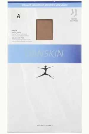 Danskin Womens Ultrasoft Microfiber Footed Tight, Classic Light Toast, D