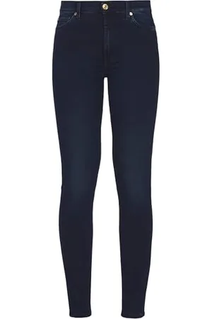 7 for all Mankind Damskie dżinsy Hw Skinny Slim Illusion Luxe Rich Indigo Dark Blue, , 24W