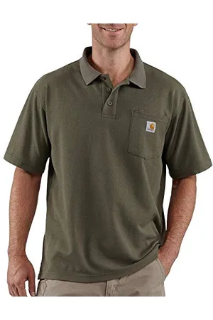 Carhartt Męska, luźna koszulka polo z krótkim rękawem i kieszenią średniej wagi, , S