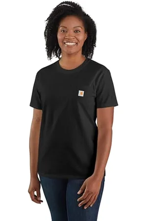 Carhartt Damski T-shirt K87 z szerokim, ciężkim, krótkim rękawem z kieszenią, , S