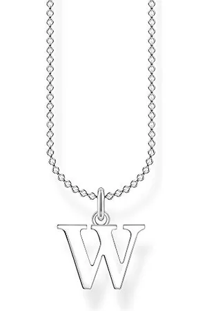 Thomas Sabo Damski naszyjnik litera W srebro 925 wysokiej próby, długość 38-45 cm
