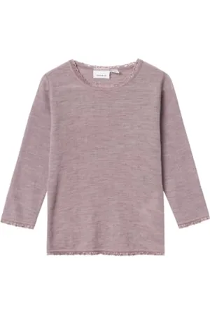 NAME IT Dziewczęca Nmfwang Wool Needle Ls Top Solid Noos koszulka z długim rękawem, , 86 cm