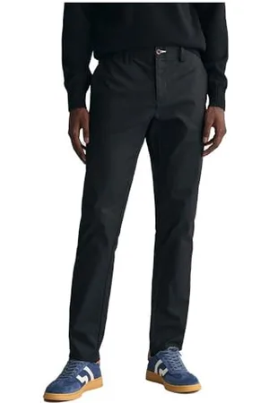 GANT Męskie spodnie Slim Tech Prep Chinosy, klasyczne spodnie, czarny, 33W / 32L