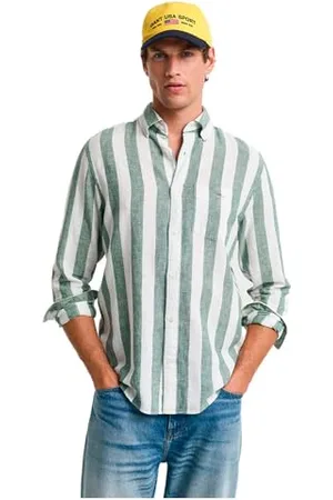GANT REG COTTON LEN BOLD STRIPE SHIRT, , 3XL