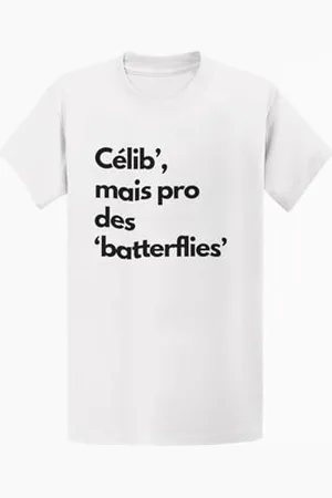REPUBLIC OF CALIFORNIA Unisex URCTS025-M-WH Celib-ale-Pro-des-Batterflies-T-Shirt- , M, , M