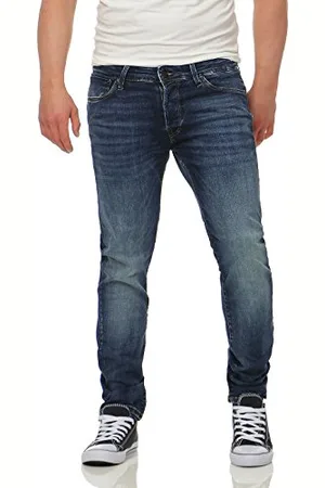 JACK & JONES Męskie Jeansy o Kroju Slim, Niebieskie, 32 W x 34L