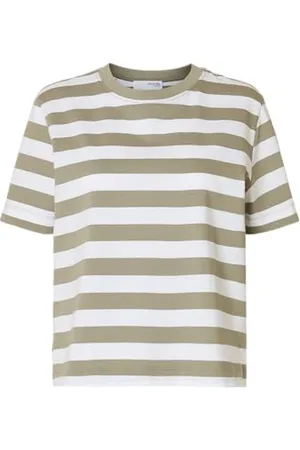 SELECTED Slfessential SS Striped Boxy Tee Noos, , S