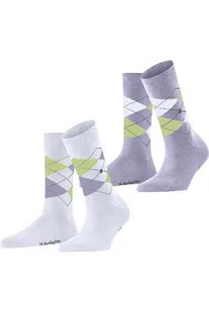 Burlington Kobiety Skarpety Everyday Argyle W So bawełna z wzorem 2 Pak, , 36-41