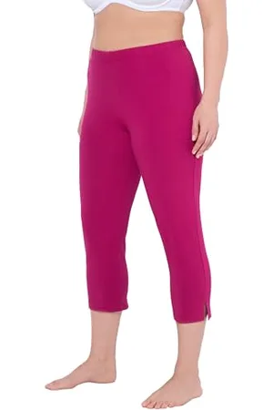 Ulla Popken Damskie duże rozmiary plus size spodnie capri 7/8 długości, elastyczny ściągacz, do rozm. 66/68, , 32W / 32L