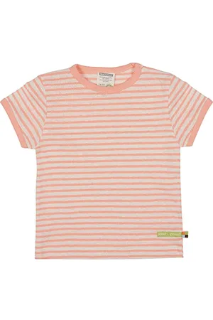 loud + proud Unisex dziecięca koszulka w paski z lnu, certyfikat GOTS, , 74-80
