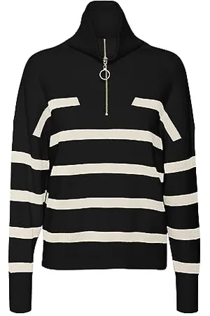 VERO MODA Vmsaba Stripe Ls Highneck Blouse Ga Noos sweter damski, , XS