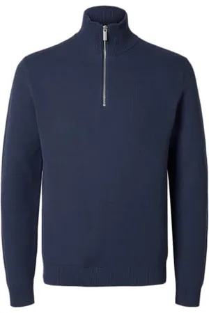 SELECTED Slhdane Ls Knit Structure Half Zip Noos, , XXL