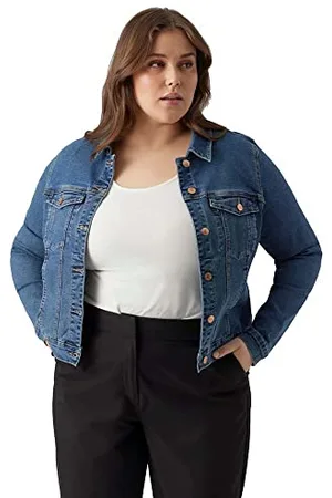 VERO MODA CURVE Vmruna Ls Slim DNM Jck Mix Ga Cur Noos kurtka damska, , 54