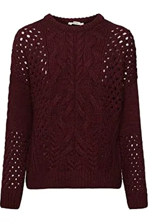 ESPRIT Damski sweter 112EE1I307, 600/BORDEAUX RED, M