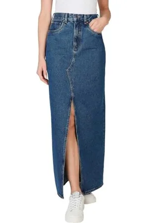 Pepe Jeans Damska spódnica maxi Hw, spódnica, niebieska, XL, , XL