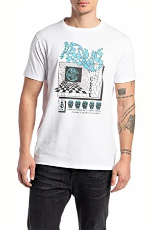Replay Męski T-shirt M6332, 001 biały, XXL