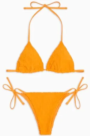 Emporio Armani Kobieta 3D pogrubione logo trójkątne bikini pomarańczowe L, , L