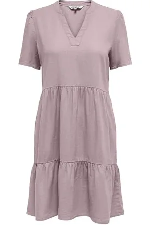 ONLY Sukienka damska ONLTIRI-Caro S/S V-Neck LIN Dress CC PNT, , M