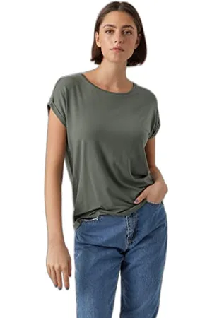 VERO MODA Damska koszulka Vmava Plain Ss Top Gajrs Noos, , L