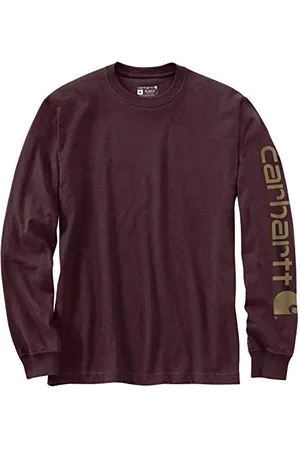 Carhartt Workwear Long Sleeve Logo Shirt, kolor: Port, rozmiar: XL, , XL - Brust (117-122 cm)