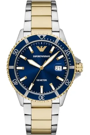 Emporio Armani Męski analogowy zegarek kwarcowy z bransoletką ze stali szlachetnej AR11682, wielokolorowa