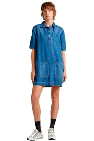 Pepe Jeans Damska sukienka Davina, niebieska (denim), XXS, , XXS