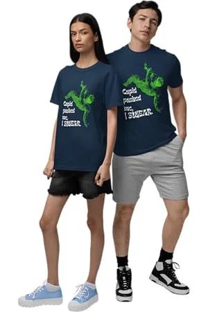 REPUBLIC OF CALIFORNIA Unisex URCTS008-XXL-NA Cupid-Pushed-Me-I-Swear-T-Shirt- Navy, XXL, , XXL