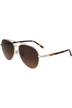 Salvatore Ferragamo Unisex SF316S okulary przeciwsłoneczne, złoty/brązowy gradient, 61, , 61