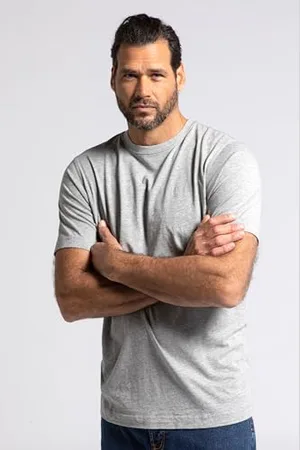 JP 1880 Męskie, duże rozmiary, duże rozmiary, męskie t-shirty, L-8XL, basic, 2 sztuki, okrągły dekolt, do 8XL 702637, , XL