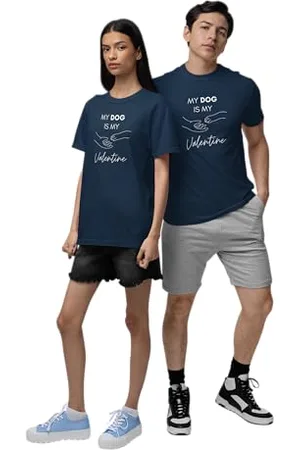 REPUBLIC OF CALIFORNIA Unisex URCTS042-S-NA My-Dog-is-My-Valentine-T-Shirt- Navy, S, , S