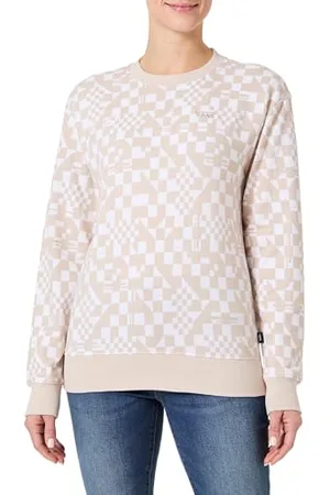 Vans Klasyczny beżowy sweter z okrągłym dekoltem, beżowy, S, , S