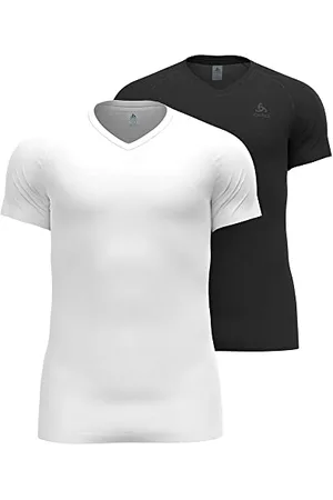 Odlo Męski top Bl S/S Active Everyday Eco 2p z dekoltem w serek, biały-czarny, L