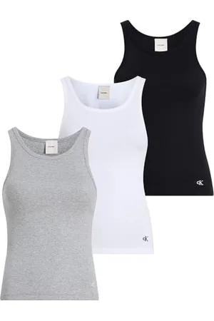 Calvin Klein 8719965074583 damski bawełniany podkoszulek z okrągłym dekoltem 3 szt., wielokolorowy, L, , L
