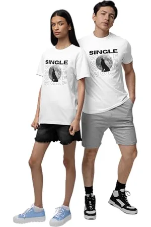 REPUBLIC OF CALIFORNIA Unisex URCTS019-XXL-WH Single-Wolf-T-Shirt- , XXL, , XXL