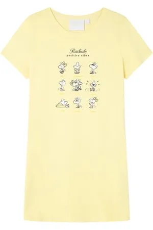 Women secret Krótka sukienka nocna Multilicense Happy Snoopy Koszula nocna, Żółta, XXL dla kobiet, , XXL