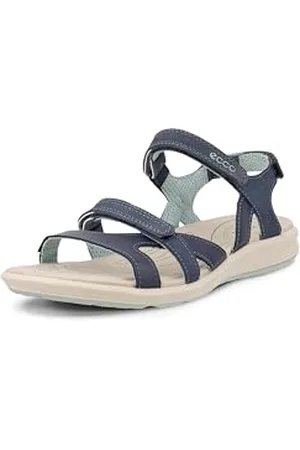 Ecco Damen Flat Sandal, Blau Marine Ice Flower, 36 EU
