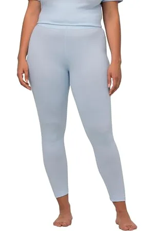 Ulla Popken Damskie legginsy prążkowane, slim, bawełna ekologiczna, , 46-48 duże rozmiary